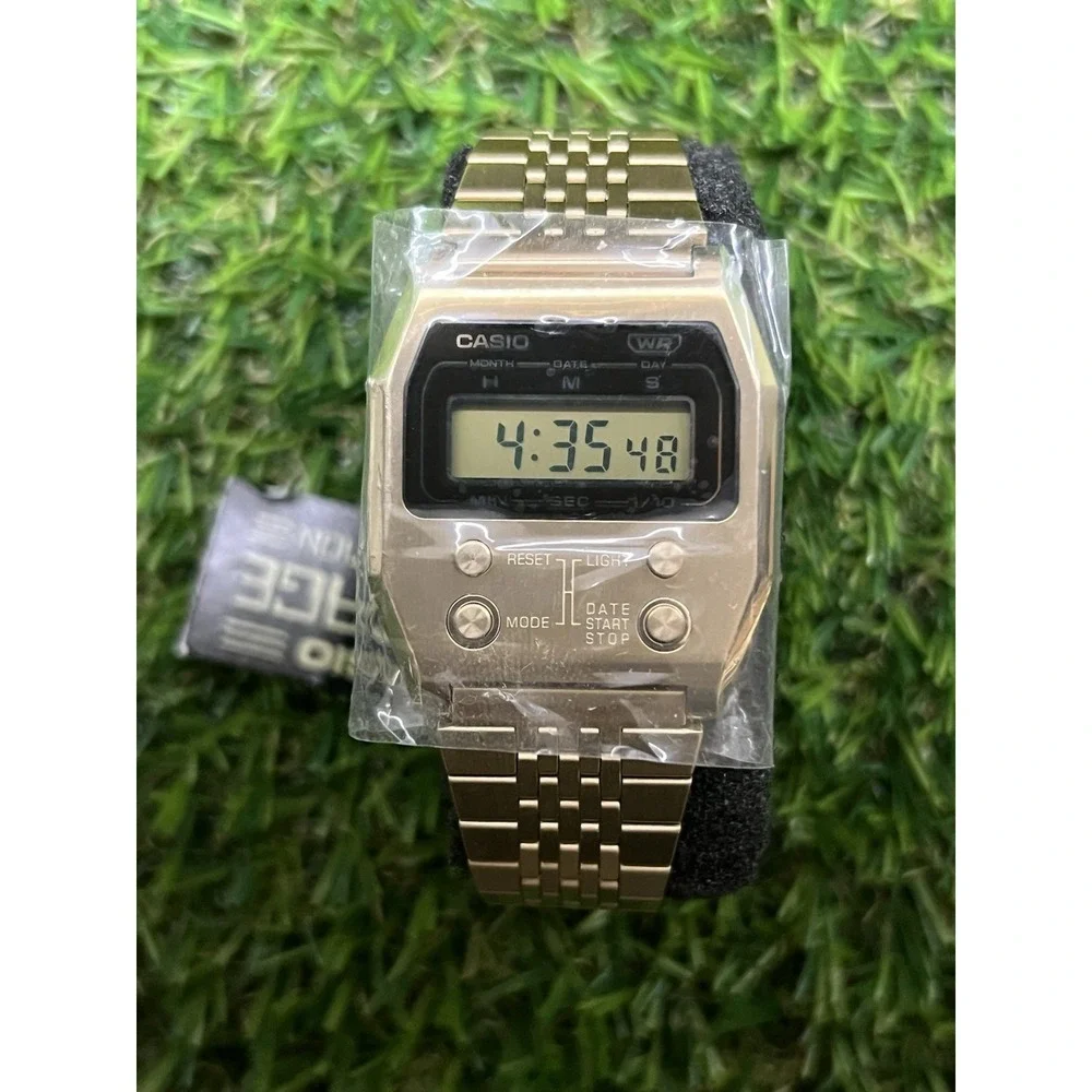 Casio Vintage Digital Stainless Steel Casual Quartz A1100G-5VT Gold Unisex Watch